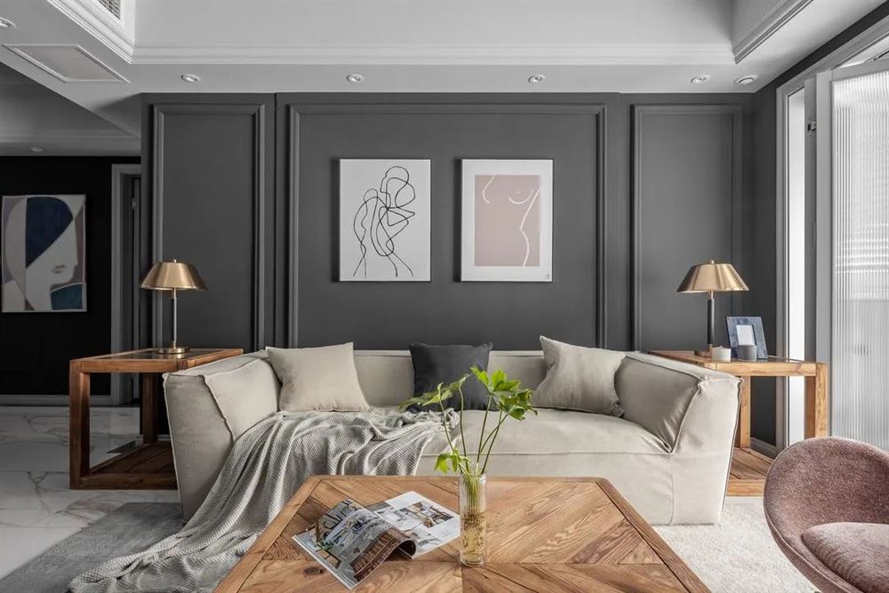 曲靖市龍澤園輕奢風格三居室裝修案例