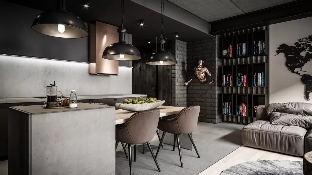 裝修案例工業(yè)風風格室內(nèi)裝修效果圖-餐廳 裝修案例工業(yè)風風格室內(nèi)裝修效果圖-餐廳