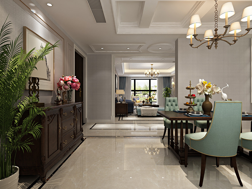 美式輕奢風格室內(nèi)裝修設計效果圖-恒大濱江左岸四居133平米-室內(nèi)玄關裝修設計 美式輕奢風格室內(nèi)裝修設計效果圖-恒大濱江左岸四居133平米-室內(nèi)玄關裝修設計