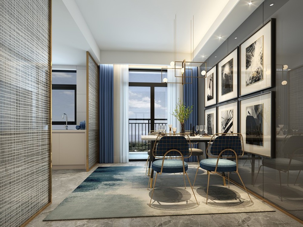 摩登輕奢風格室內(nèi)家裝案例效果圖-餐廳 摩登輕奢風格室內(nèi)家裝案例效果圖-餐廳