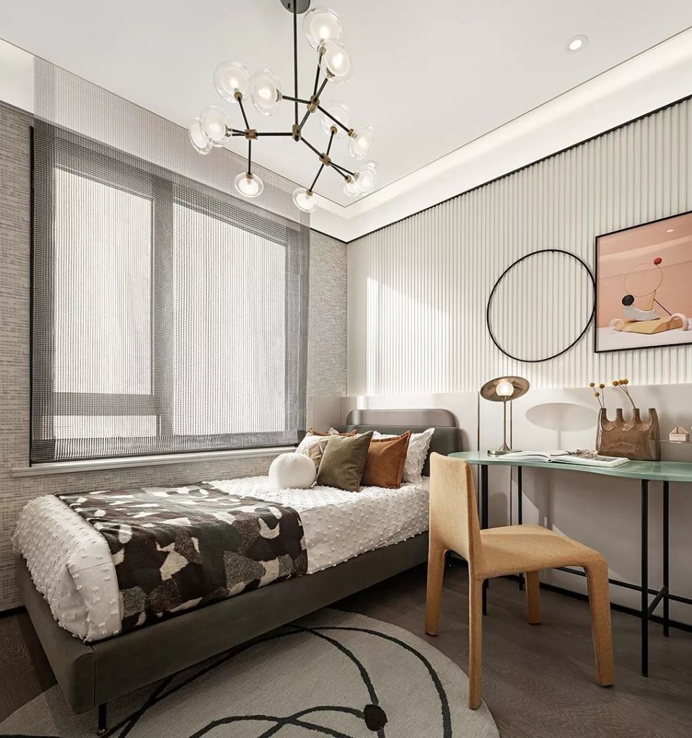 現(xiàn)代輕奢風格室內(nèi)家裝案例效果圖-次臥 現(xiàn)代輕奢風格室內(nèi)家裝案例效果圖-次臥