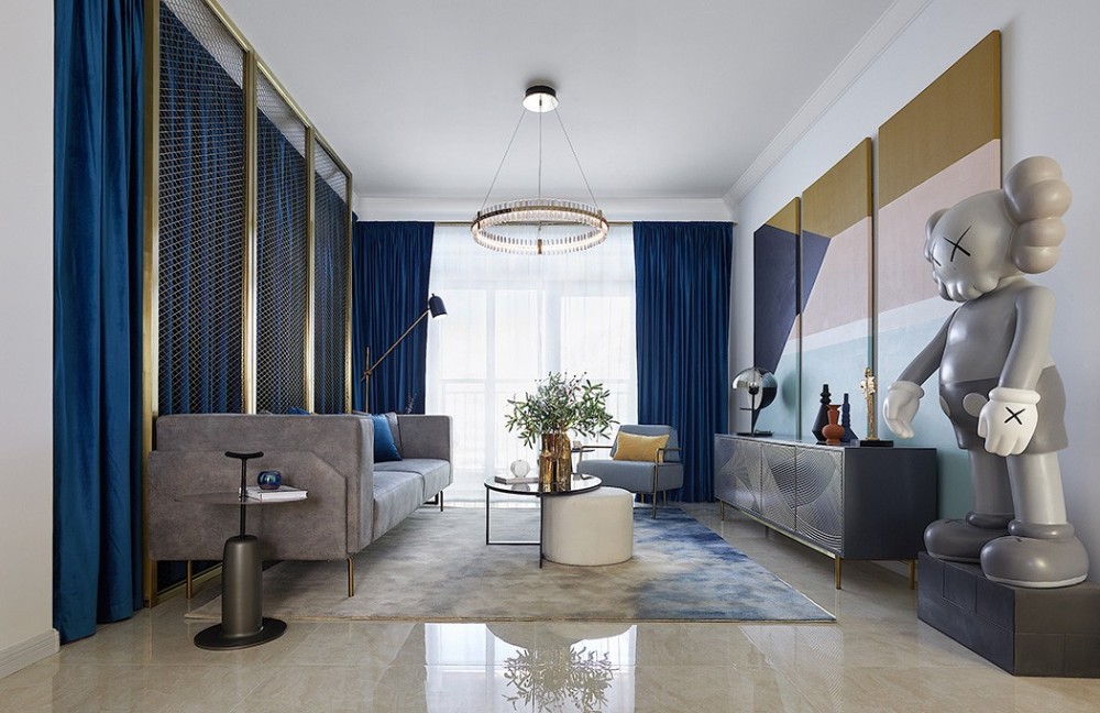 摩登輕奢風格室內(nèi)家裝案例效果圖-客廳 摩登輕奢風格室內(nèi)家裝案例效果圖-客廳