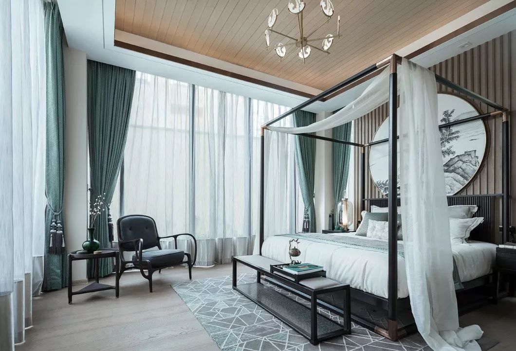 新中式風格家裝設計室內(nèi)裝修效果圖-臥室 新中式風格家裝設計室內(nèi)裝修效果圖-臥室