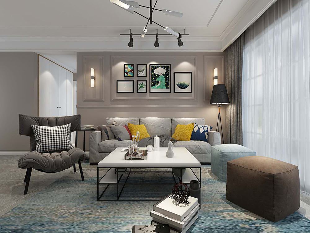 連云港市興業(yè)·大學(xué)里北歐風格三居室裝修案例