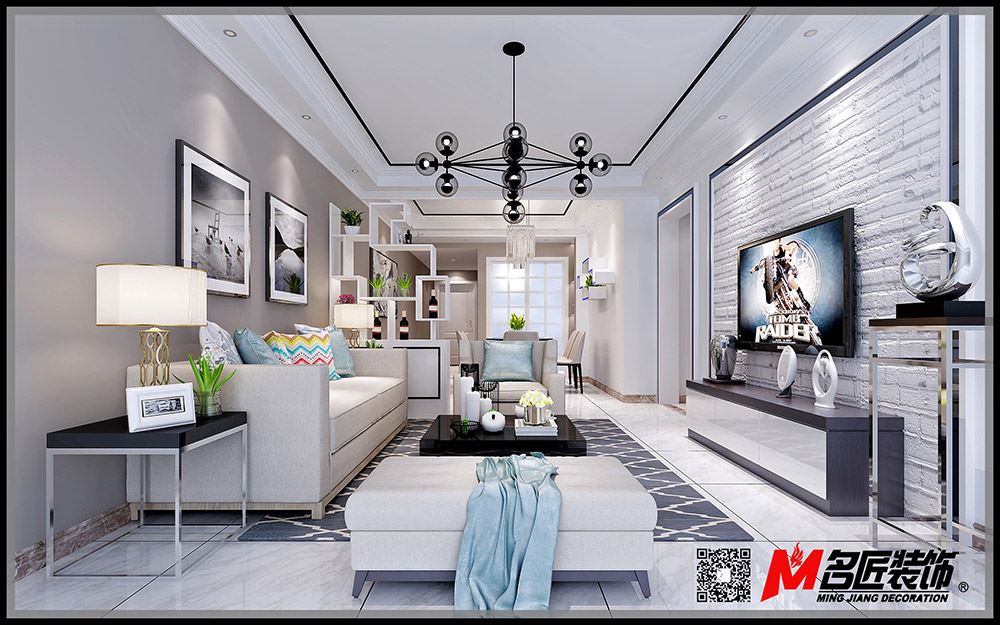 河源市鳳凰花園現(xiàn)代簡約風格三居室裝修案例