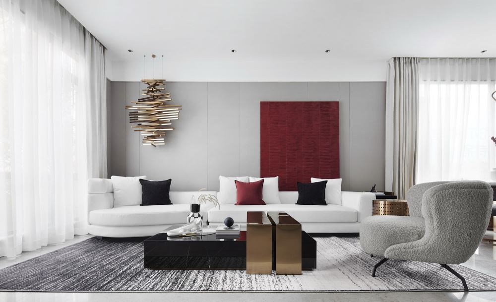 江門市保利大都會輕奢風格三居室裝修案例