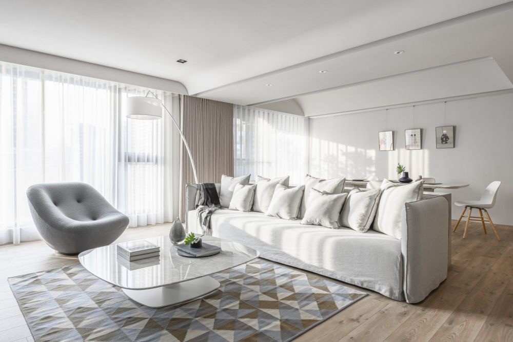 原木米白簡(jiǎn)約風(fēng)格室內(nèi)家裝案例效果圖-客廳 原木米白簡(jiǎn)約風(fēng)格室內(nèi)家裝案例效果圖-客廳