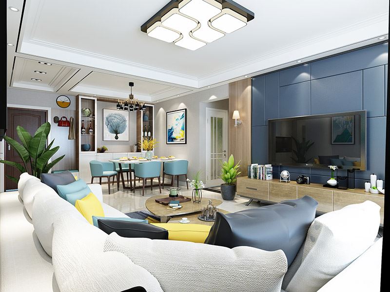 泰州市百富紳財(cái)富廣場(chǎng)小區(qū)現(xiàn)代簡(jiǎn)約風(fēng)格三居室裝修案例