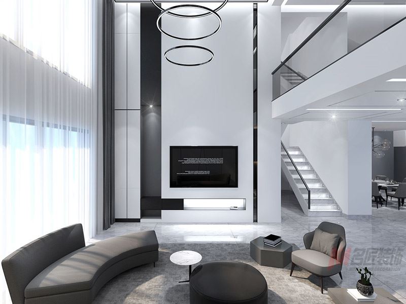 自貢市南湖郡現(xiàn)代簡約風格別墅裝修案例