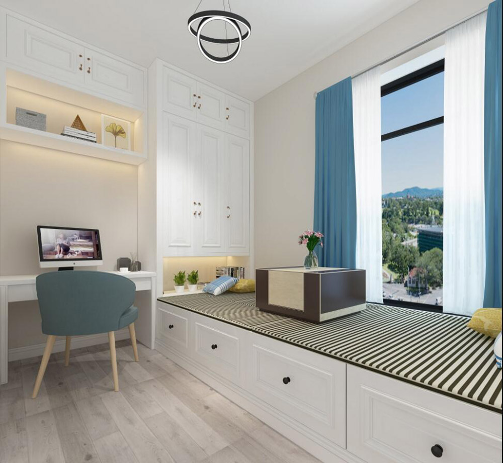 龍都春天三居100平米-北歐風(fēng)格裝修案例-次臥 龍都春天三居100平米-北歐風(fēng)格裝修案例-次臥