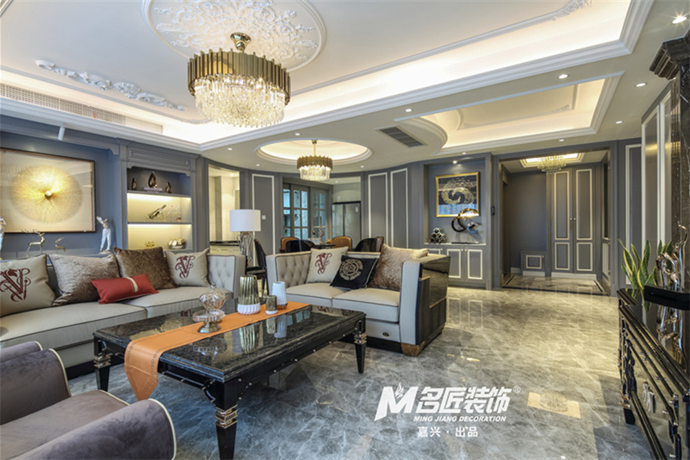 嘉興市大誠金廷府輕奢風(fēng)格三居室裝修案例