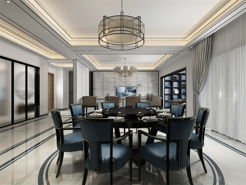 廣州市海倫春天新中式風(fēng)格四居室裝修案例