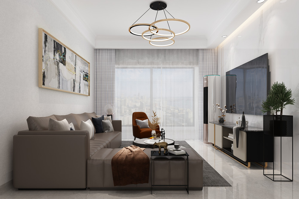 惠州市昶盛昶園現(xiàn)代簡約風格三居室裝修案例