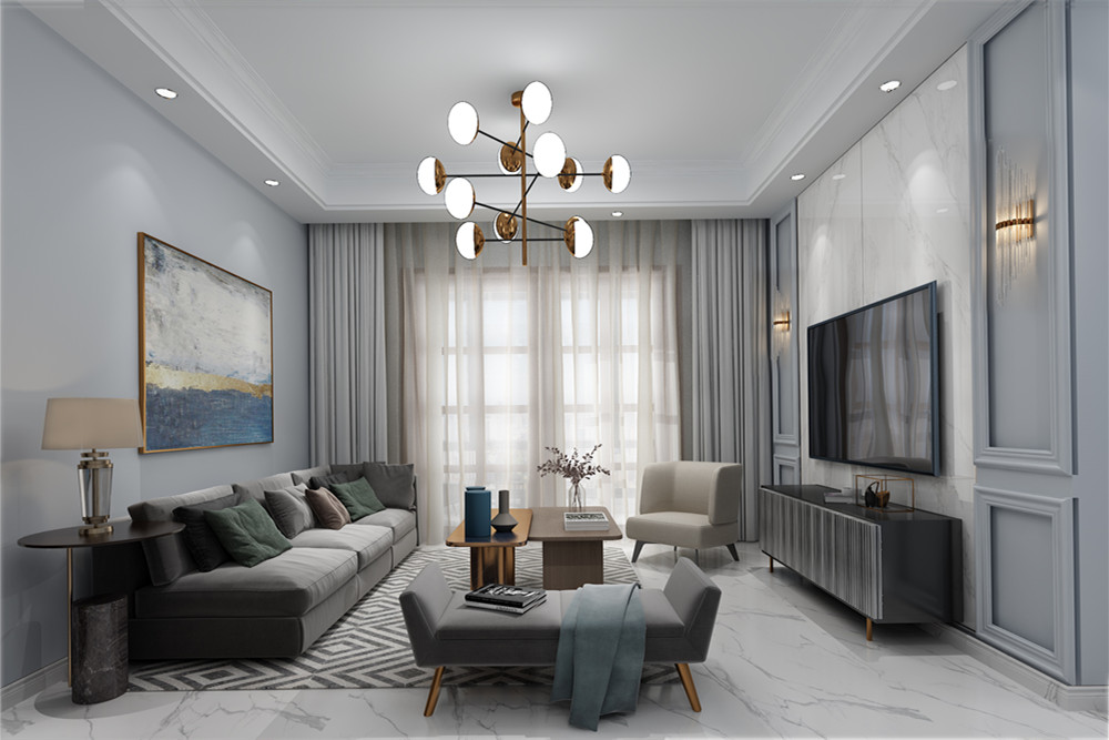 南寧市賓都大廈現代簡約風格三居室裝修案例