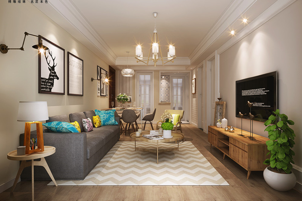 合肥市保利招商·時(shí)光印象北歐風(fēng)格三居室裝修案例