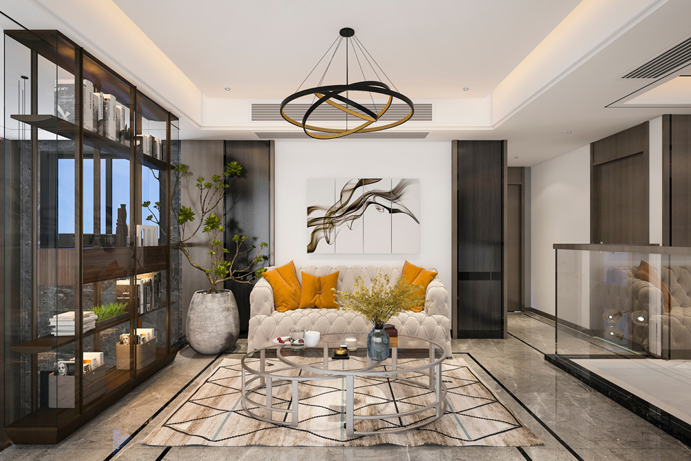 中山市保利香檳國際輕奢風(fēng)格四居室裝修案例