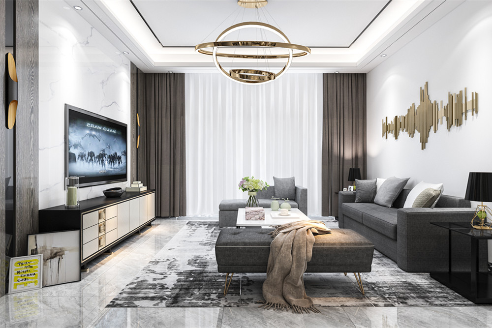 中山市雅居樂(lè)民森迪茵湖小鎮(zhèn)輕奢風(fēng)格三居室裝修案例