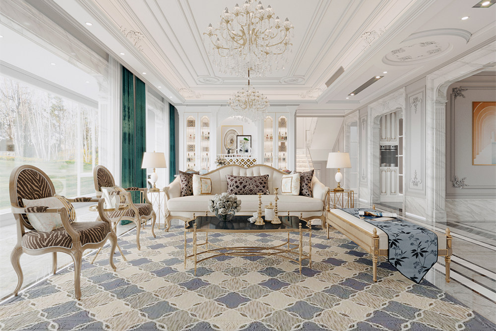 連云港市興業(yè)·大學(xué)里美式風格四居室裝修案例