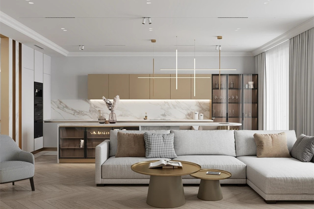 連云港市金德花園輕奢風格三居室裝修案例