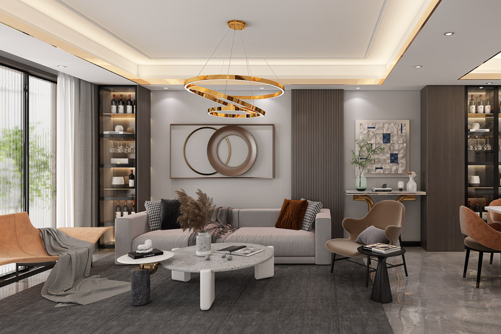 連云港市錦繡香江輕奢風(fēng)格別墅裝修案例