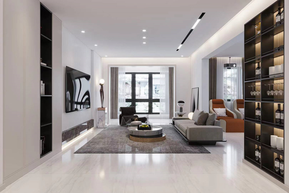 連云港市海州礦山院現(xiàn)代簡(jiǎn)約風(fēng)格三居室裝修案例