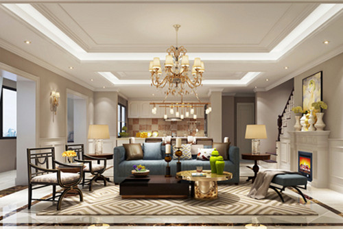 梧州市百貨倉庫宿舍美式風(fēng)格復(fù)式裝修案例