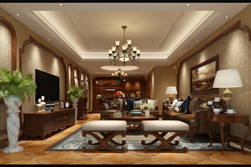 梧州市長(zhǎng)城家園新中式風(fēng)格別墅裝修案例