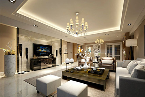 梧州市半島閣輕奢風(fēng)格三居室裝修案例