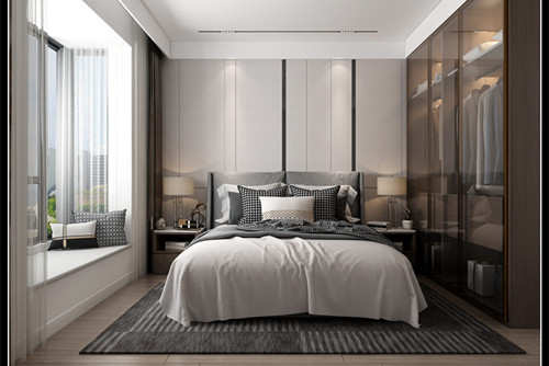 玉林市新都香格里拉現(xiàn)代簡約風(fēng)格三居室裝修案例