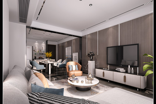 玉林市新都香格里拉輕奢風(fēng)格三居室裝修案例