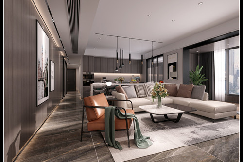 玉林市中央時代輕奢風(fēng)格三居室裝修案例