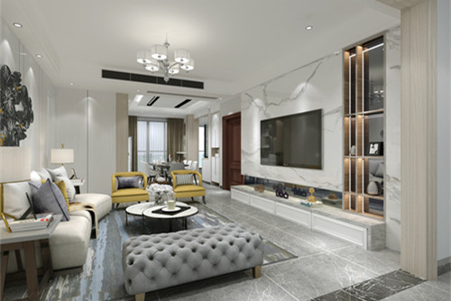 梧州市長(zhǎng)城家園輕奢風(fēng)格四居室裝修案例