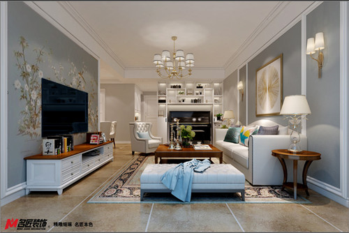 德陽市101地質(zhì)隊(duì)家屬院美式風(fēng)格三居室裝修案例