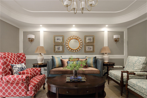 德陽市濱江陽光美式風(fēng)格三居室裝修案例