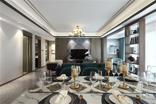 德陽市凱麗景湖輕奢風格三居室裝修案例