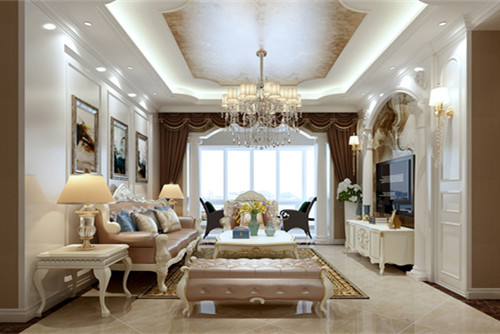 德陽市雍錦坊歐式風格三居室裝修案例