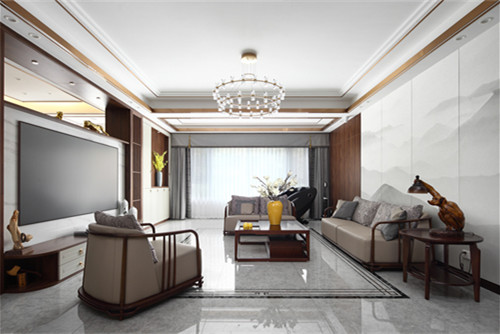 德陽市澳門路36號(hào)院新中式風(fēng)格三居室裝修案例