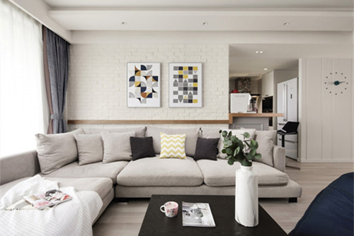 德陽市花香麗舍北歐風格三居室裝修案例