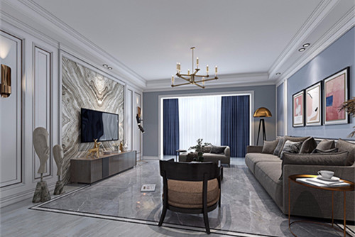 德陽市雍錦坊美式風格四居室裝修案例