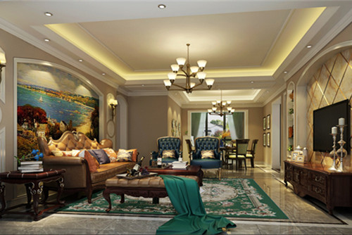 湛江市申藍(lán)寶邸歐式風(fēng)格平層裝修案例