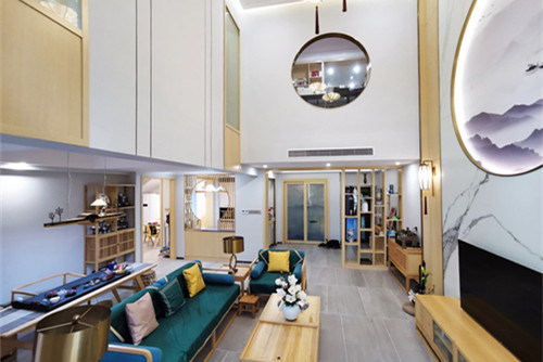 海口市愛華小區(qū)新中式風(fēng)格復(fù)式裝修案例