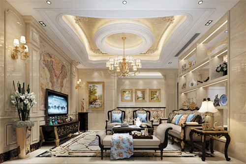 泰州市碧水華庭歐式風(fēng)格別墅裝修案例