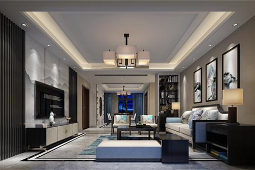 泰州市碧水華庭新中式風(fēng)格三居室裝修案例