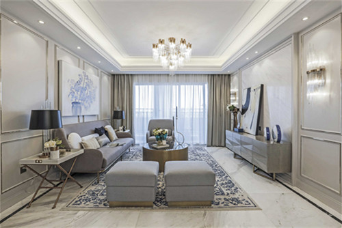 涼山彝族自治州濱河路二段住宅輕奢風(fēng)格三居室裝修案例