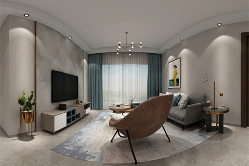惠州市九洲玉帶灣現(xiàn)代簡約風格三居室裝修案例