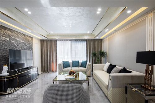 常州市新城桃李郡輕奢風格三居室裝修案例