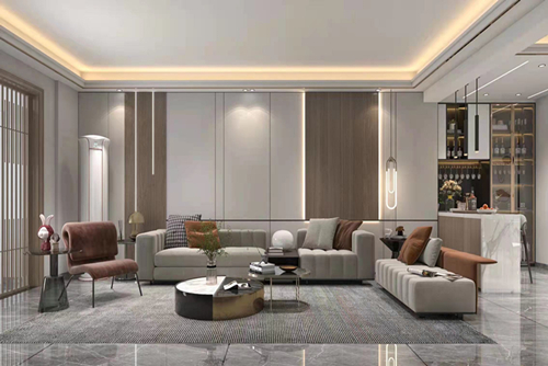 潮州市庵埠冠園現(xiàn)代風格三居室裝修案例