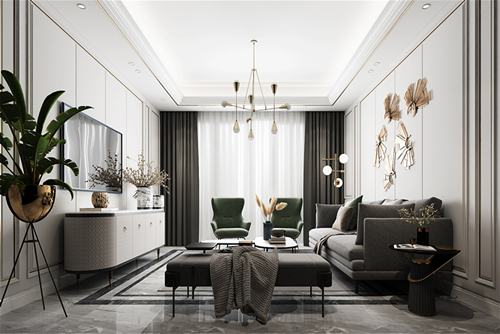 遂寧市舜天尚美(二期)輕奢風(fēng)格三居室裝修案例