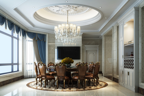 中山市萬(wàn)科金悅?cè)A庭歐式風(fēng)格別墅裝修案例