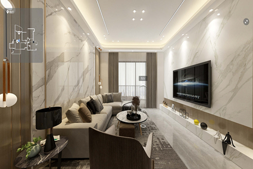 廣州市美林湖畔輕奢風格四居室裝修案例